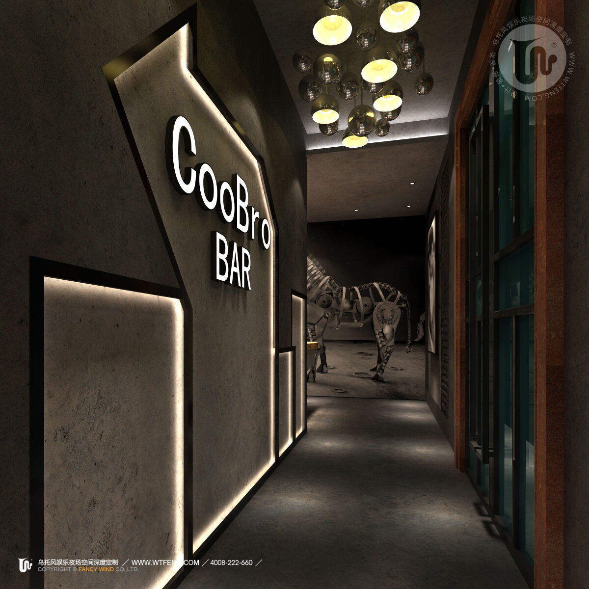 餐吧设计走廊效果模拟图